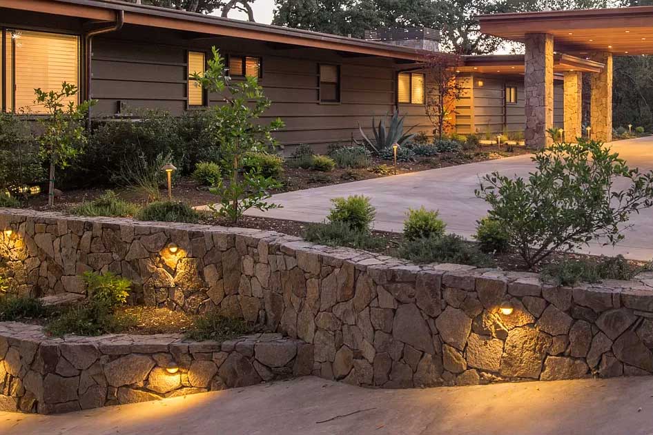 Landscape Lighting for Retaining Walls