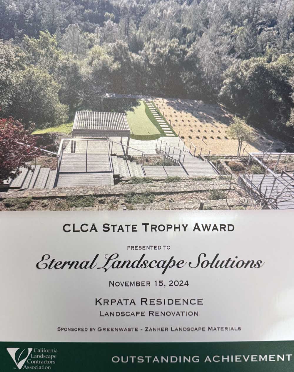 CLCA State Trophy Award -Landscape Renovation